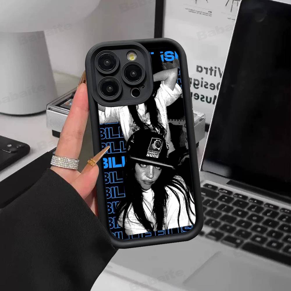 Чехол для телефона Pop E-Eilish Star B-billie Для IPhone 17 16 15 14 13 12 11 Pro Max 16E Plus INS Мягкий чехол