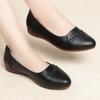 Обувь 2024 года, новые одинарные туфли для мам среднего и пожилого возраста, мягкая подошва, мягкая поверхность, женская кожаная обувь, женская обувь с плоским дном