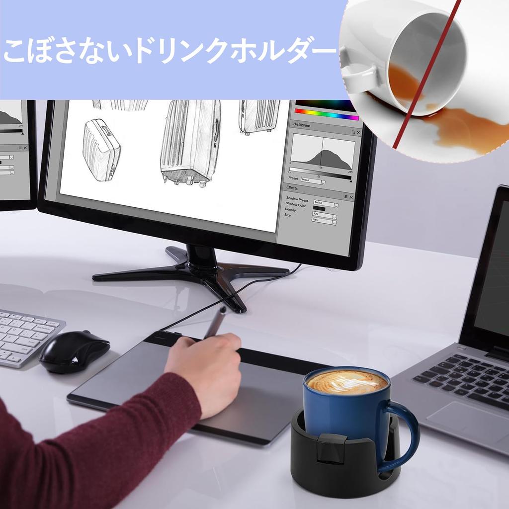 Nalaina Непроливающийся держатель для напитков Подставка для напитков Простая установка Непроливающийся стакан Лодка Автомобиль Кемпер Караван Стол Настольные принадлежности Черный