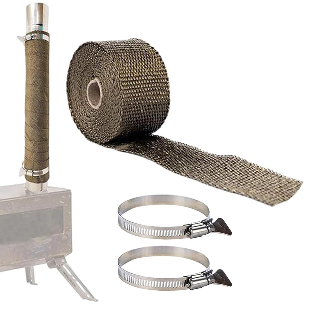 Лента для обмотки труб Защита от ожогов дымохода ,Съемная защитная лента для обмотки труб для электрического провода, обогревателя, камина, выхлопной трубы, печи