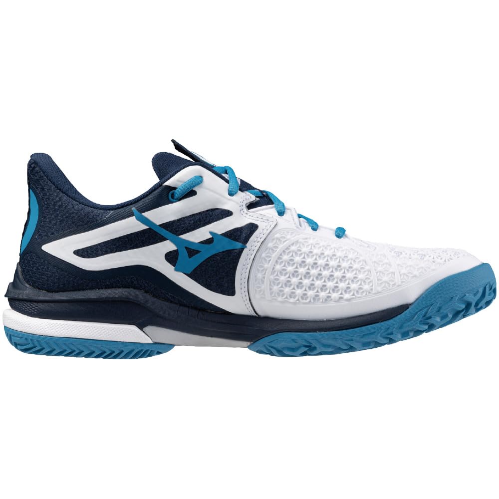 Tennis Shoes Wave Exceed TOUR 6 OC Artificial Grass Court Club Activities Lightweight Soft Tennis Hard Tennis White X Navy X Turquoise Cm 2E [Mizuno]
