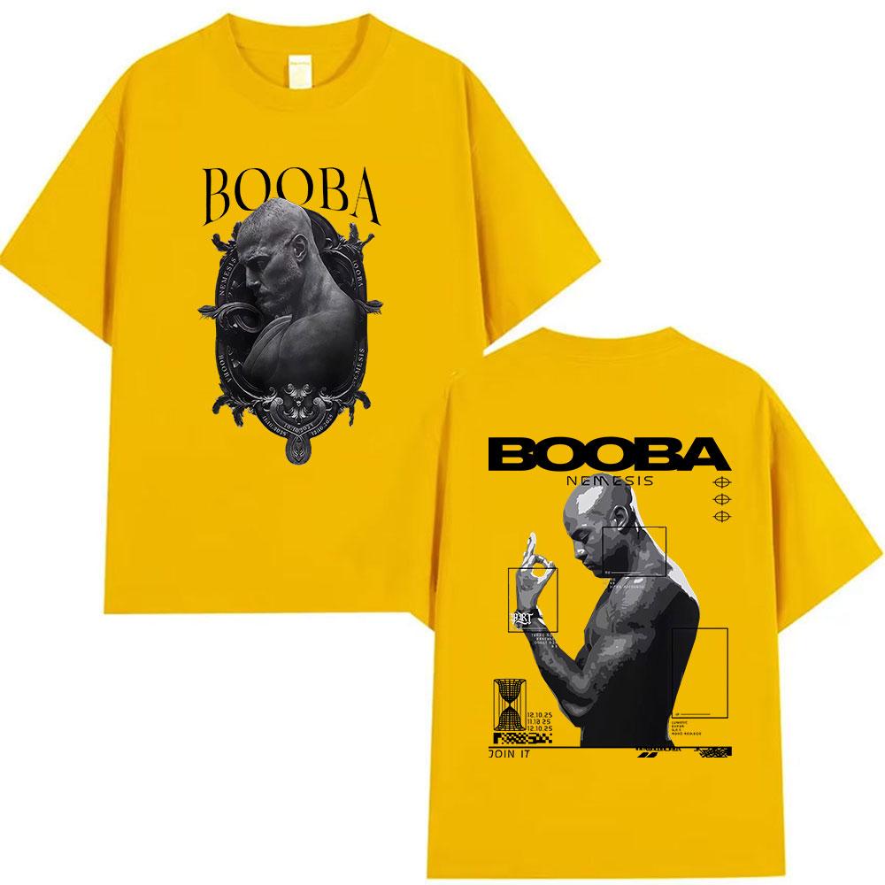 Rapper BOOBA Альбом тура 2025 Графическая футболка Мужская Ретро Готический Хип-Хоп Футболки с коротким рукавом Мужчина 100% Хлопок Футболка Уличная одежда
