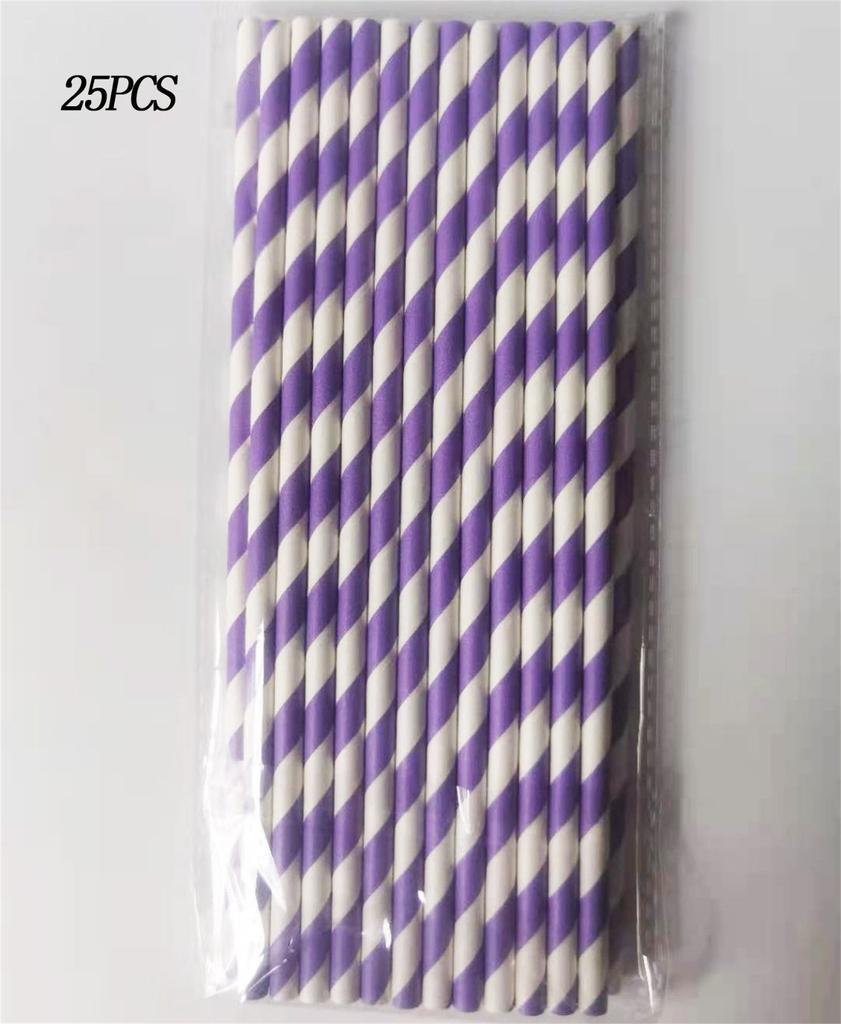 25 шт., бумажные соломинки в стиле ретро в полоску, винтажные соломинки в польку для вечеринки, свадьбы, дня рождения