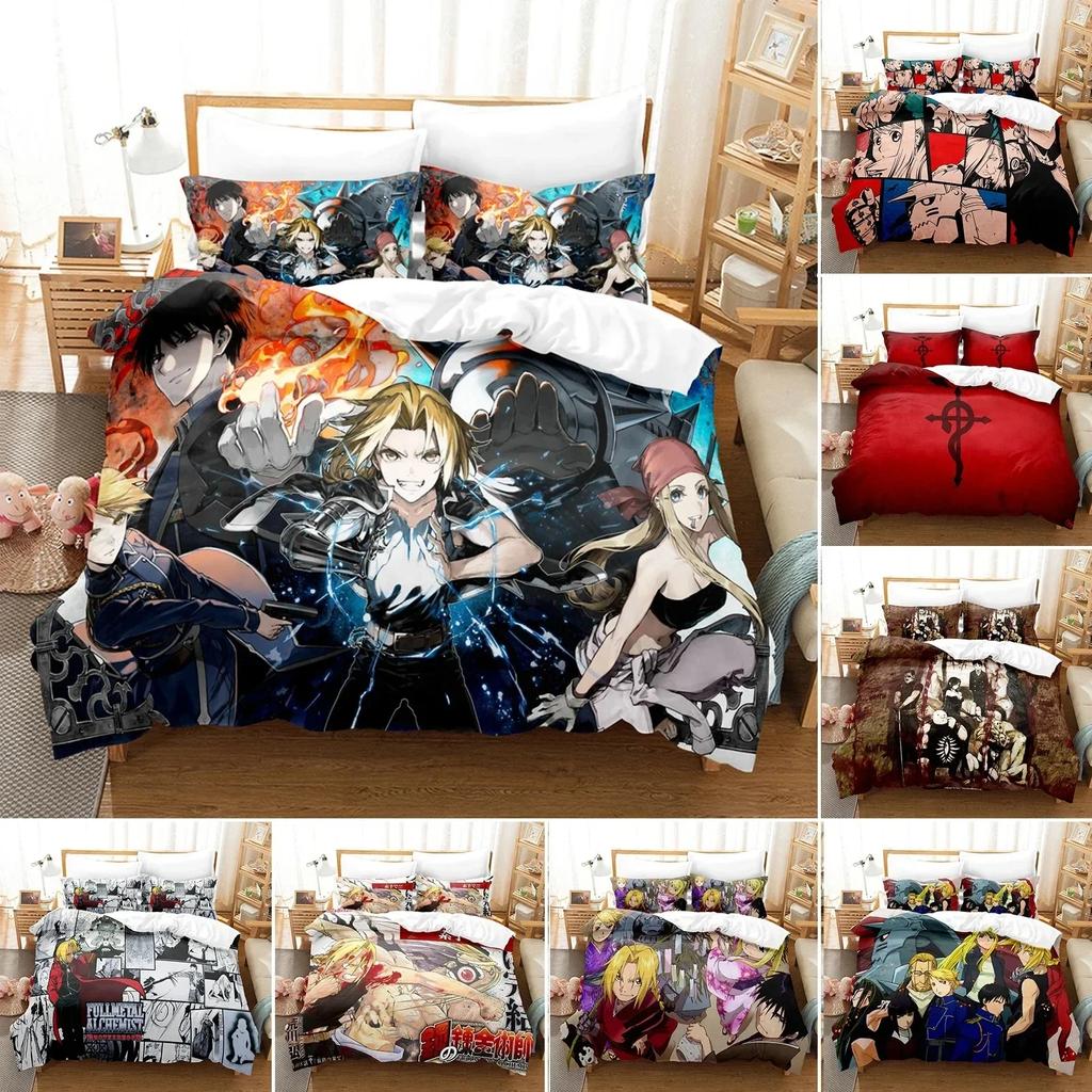 Anime Fullmetal Alchemist Bedding Set Duvet Cover Bedroom Comforter Single Twin King Size Quilt Cover Home Textile