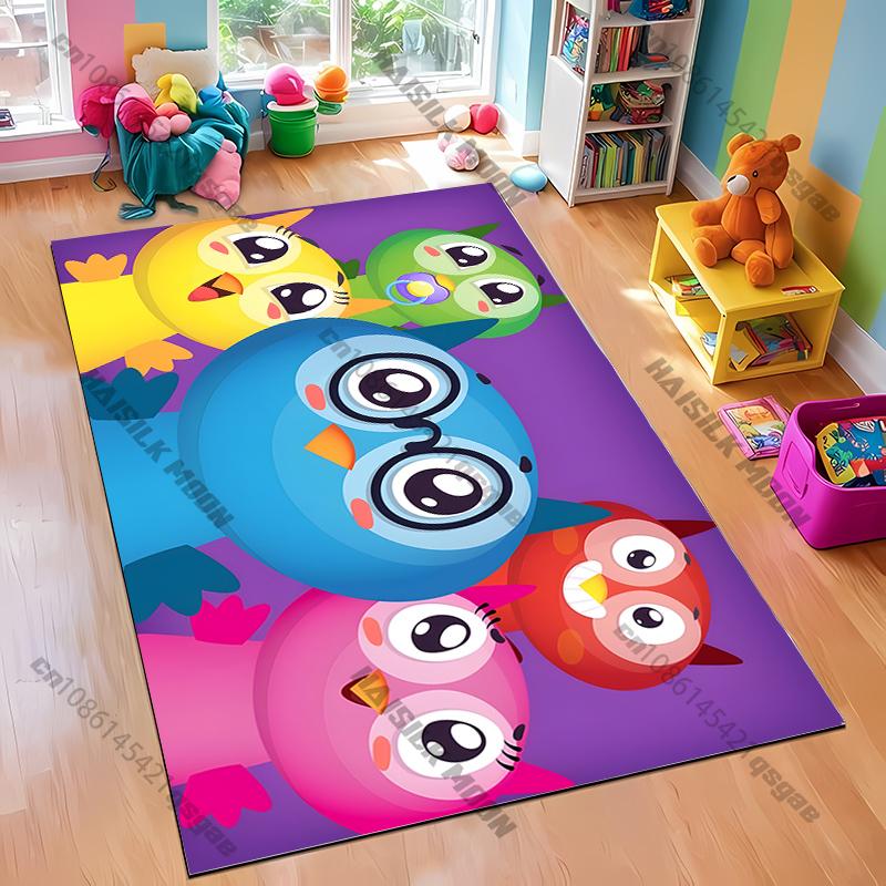Super Cute Children's Room Decorative Carpet Bird Printed Rug Anti-slip Sound Insulation, Living Room Bedroom Entrance Door Mat