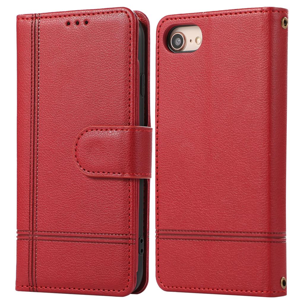 Для iPhone SE (2022)/СЕ (2020)/7/8 4,7 дюйма Чехол для мобильного телефона Кожаный чехол-кошелек из ПУ с 2 ремешками