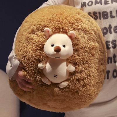 Имитация длинношерстной куклы-ёжика, спящей в объятиях, плюшевой игрушки, милой подушки в виде животного, подарочной куклы-комфорта