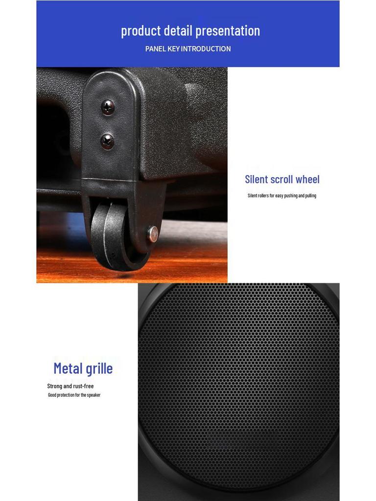 12-Inch Portable Bluetooth Speaker with High Volume for Outdoor Events and Karaoke