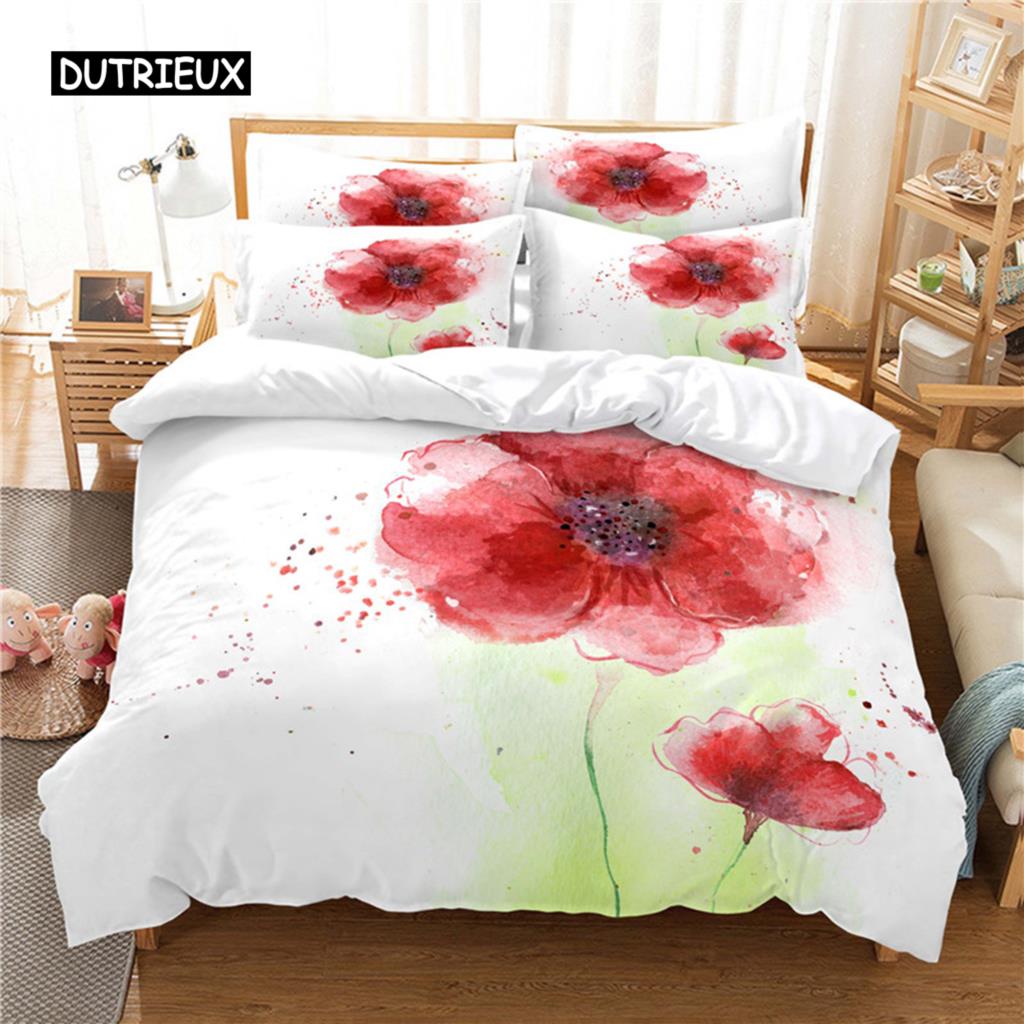 Beautiful Flower Bedding Set Duvet Cover Set 3d Bedding Digital Printing Bed Linen Queen Size Bedding Set Fashion Designs