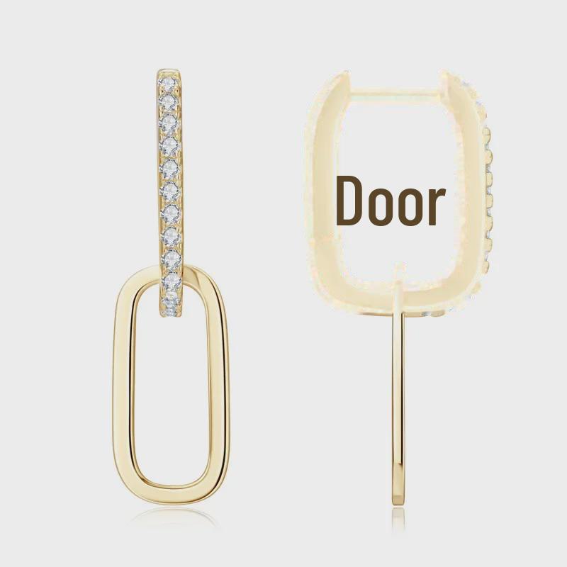 Элегантные женские серьги-кисточки с двойным кольцом и муассанитом - серебро S925, дизайн класса люкс