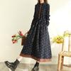 2024 Women's Retro Floral Lace Trim Long Waist Slimming Loose Dress