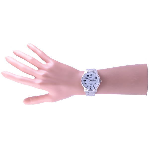 Citizen Мужская W474-204 ( Часы Q&Q Модель из нержавеющей стали) Круглые часы из серебристой нержавеющей стали, аналоговые