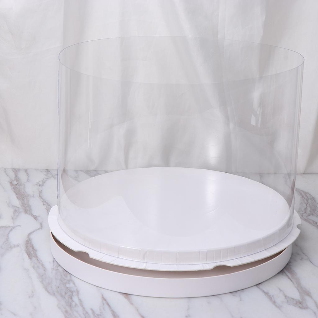 Пластиковая прозрачная коробка для торта, круглая упаковка для торта, коробки-органайзер для домашнего магазина десертов (белый цвет)