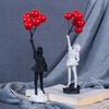Resin Figurines for Interior Flower Thrower Statue Sculpture Home Desktop Decor Art Collection Objects