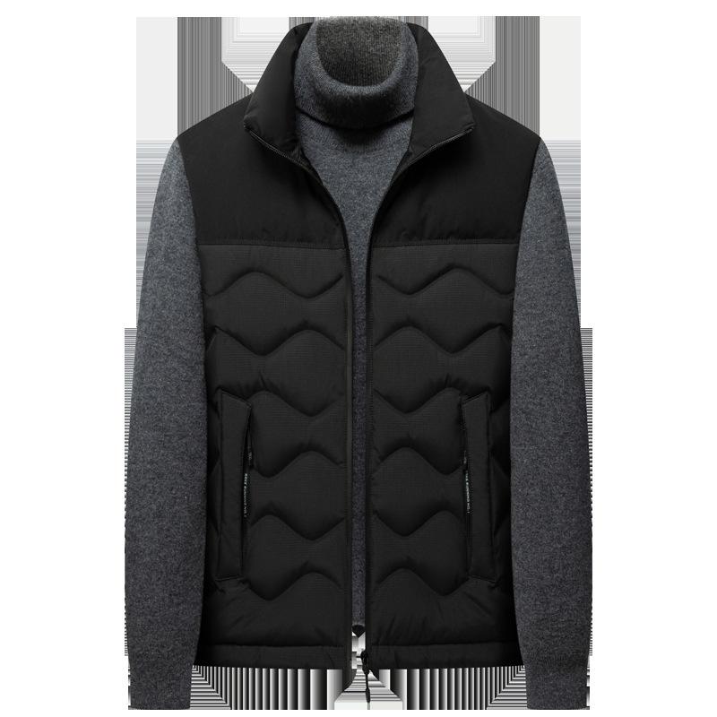 Осенне-зимний мужской жилет без головы с воротником-стойкой, сшитый из пуха, мужская зимняя теплая куртка-жилет