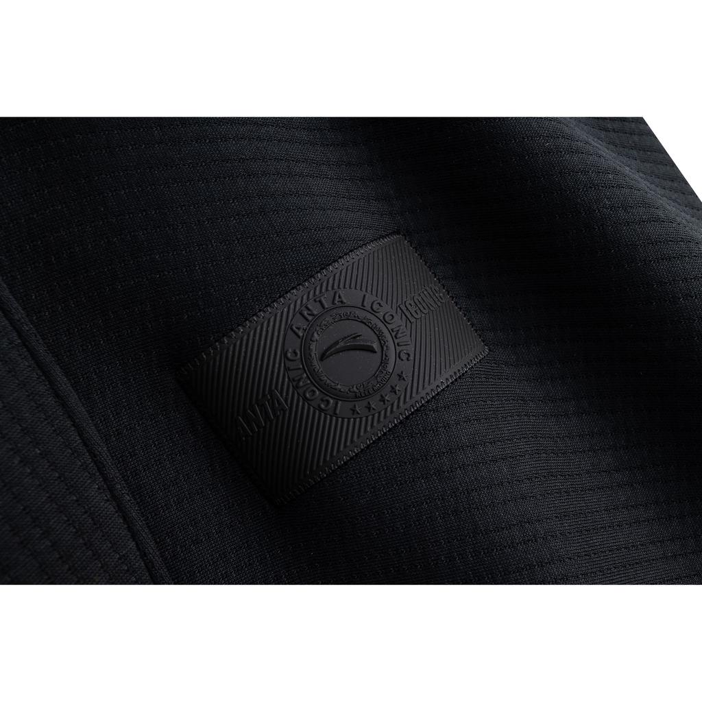 Anta Иконический топ с воротником-стойкой и молнией до середины, женская куртка, элегантный-черный 162618745-2