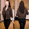 Autumn 2025 Women's Trendy Leopard Print Short Jacket - Slimming, Casual, Loose Fit, Petite Style