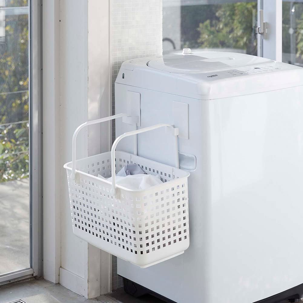 Магнитный держатель для корзины для белья Yamazaki Jitsugyo 5419, набор из 2 шт., белый, прибл.. Ш8XГ4.3XВ12см (за штуку), Плавающая башня, Организуйте