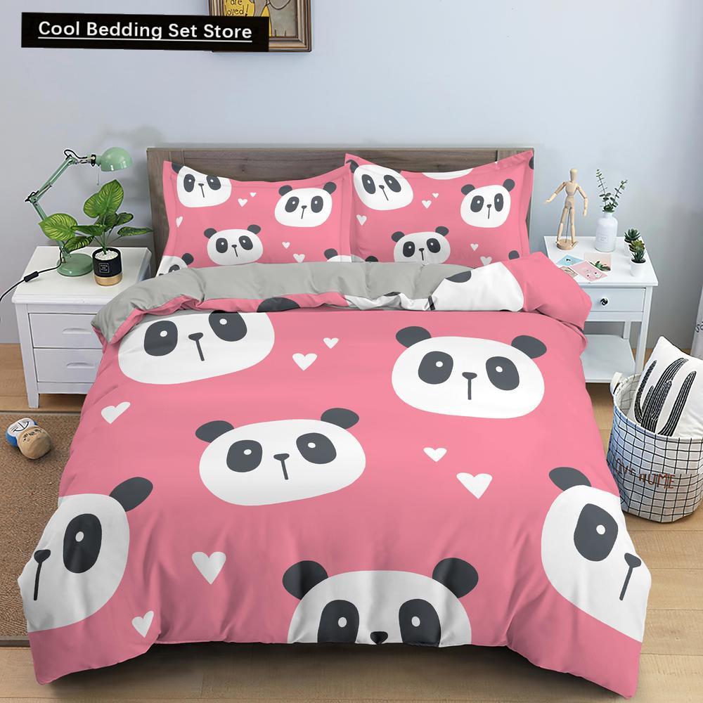 Комплект постельного белья с рисунком панды в 3D, милые напечатанные животные, пододеяльники, комплекты односпальных постельного белья размера «queen-size», одежда для взрослых и детей, подарки
