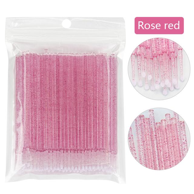 100 Pcs Disposable Crystal Microbrush Individual Lash Removing Swab Micro Brush For Women Eyelash Extension Makeup Brush Tools