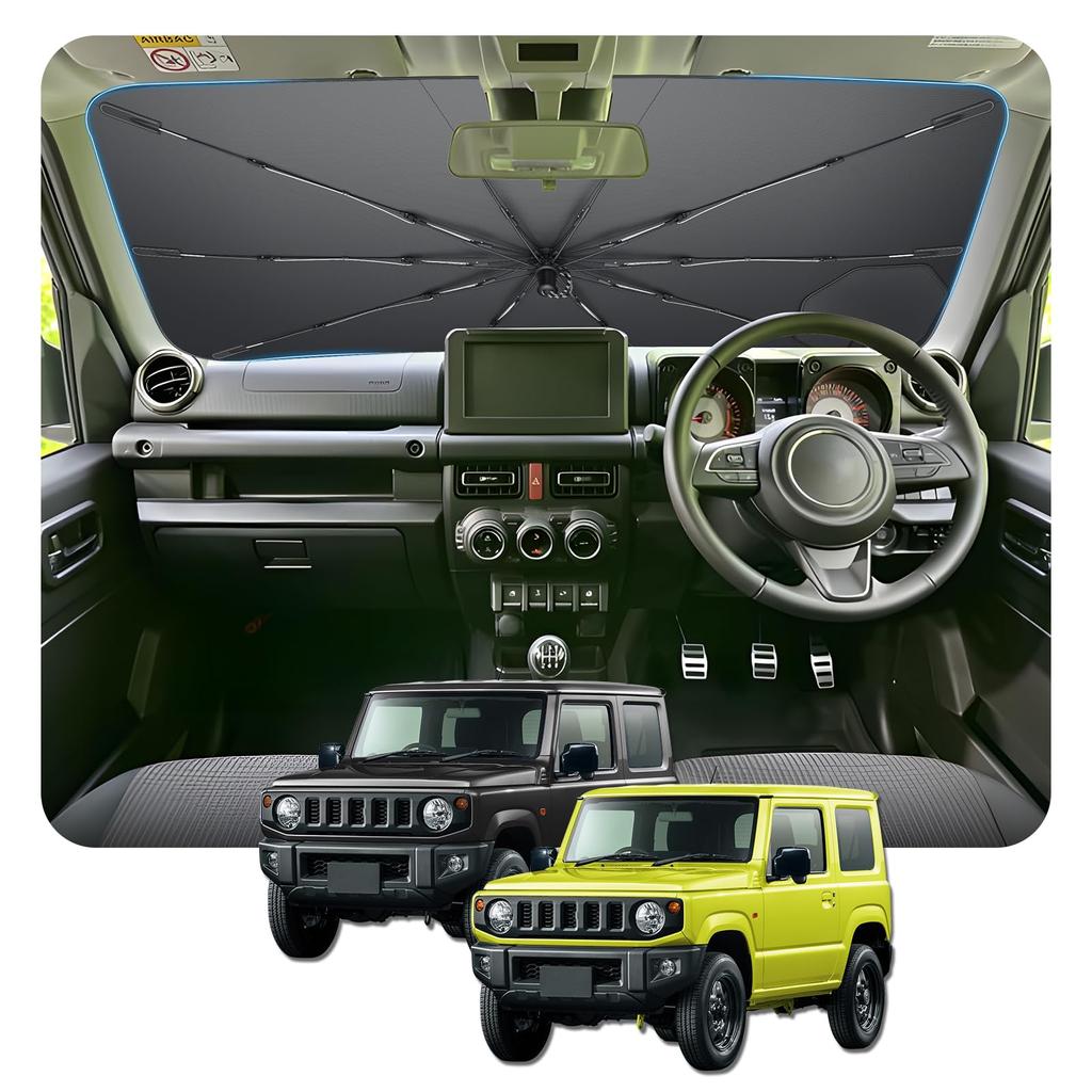 BSTW Солнцезащитный козырек для Suzuki Jimny 2026 Улучшенный Jimny JB23W Передний солнцезащитный козырек Центральная стойка Шнурок-затяжка Ручка-зонт Присоски Усиленный 10 ребер Автомобиль