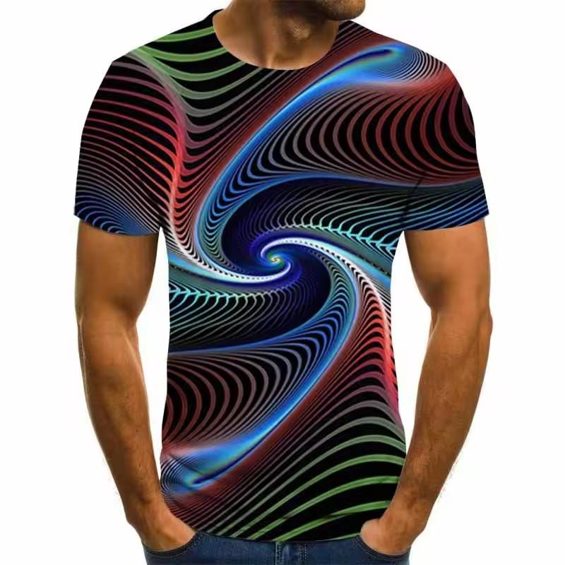 Футболка с принтом Vertigo Hypnosis 3D, мужская и женская модная футболка, летняя повседневная абстрактная рубашка с короткими рукавами