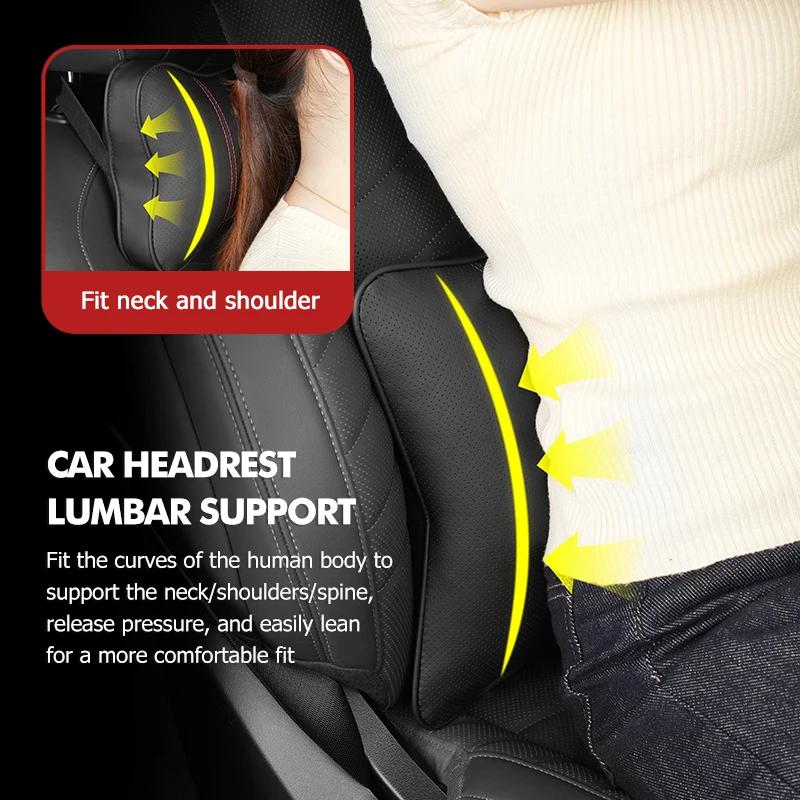 KDXF2 Car Seat Headrest Lumbar Support Spine Protect Neck Rest Cushion For Citroen C4 C3 C5 C1 C2 C6 VTS C4L DS3 DS4 DS5 Grand