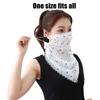 Thin Sleeves Sunscreen Face Mask Chiffon Half Face Cover Scarf Mask Sleeves Set  Women's