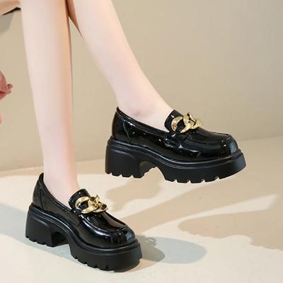 Женская обувь 2024 Осень Новые Туфли-лоферы Повседневные На каждый день Всегда в тренде Женские Туфли на высоком каблуке