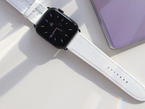 [Апостроф Запятая] Апостроф Запятая Кожаная Работа Ремешок для Apple Watch Кожаная Лента_Светло-Фиолетовый