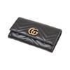 Gucci Длинный кошелек GG Marmont с золотым логотипом, стеганая кожа, женский, черный 443436-DTD1T-1000