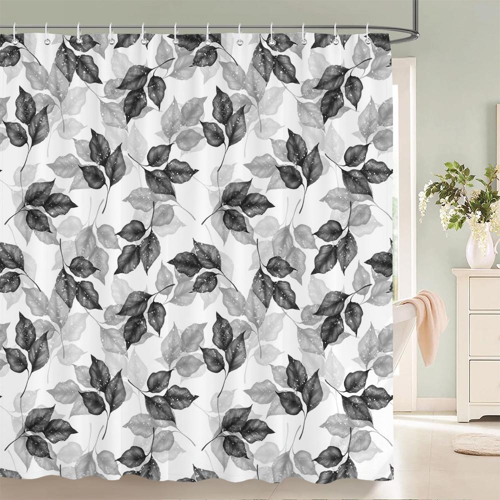 Листья Растение Дерево лист Маленький Свежий Шторки для душа Штора для ванной Ткань Водонепроницаемый Полиэстер Декор Экран для ванны с крючками