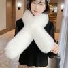 Новый искусственный меховой воротник роскошный пушистый осенне-зимний теплый шарф шаль накидка серо-черная меховая отделка полоса куртка меховой декор высокое качество