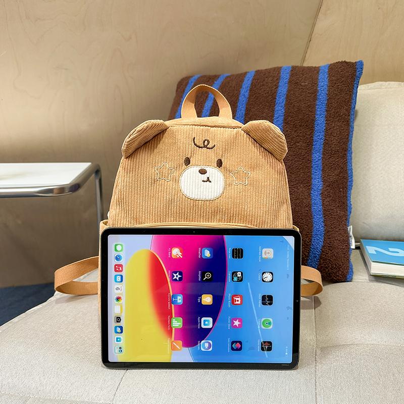 Мультяшный медведь детский сад школьный рюкзак вельветовый рюкзак для учеников начальной школы