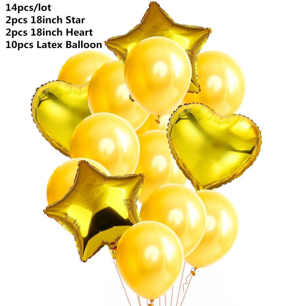 10/14 шт. Микс из розовых розовых шаров, сердечек, звезд, розового золота, конфетти, шары для украшения дня рождения, детей, взрослых, воздушные шары, свадебные шары