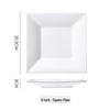 Набор квадратных обеденных тарелок из белой керамики ZISIZ