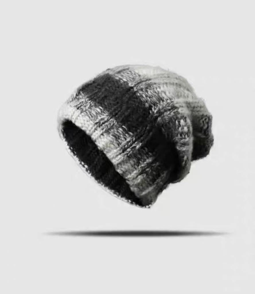 Новая вязаная шапка с большим обхватом головы, мужская, плюшевая, утолщенная, шерстяная, осенне-зимняя, для холодной погоды, многослойная