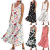 Women's Casual Comfortable Floral Print Sleeveless Cotton Pocket Dress