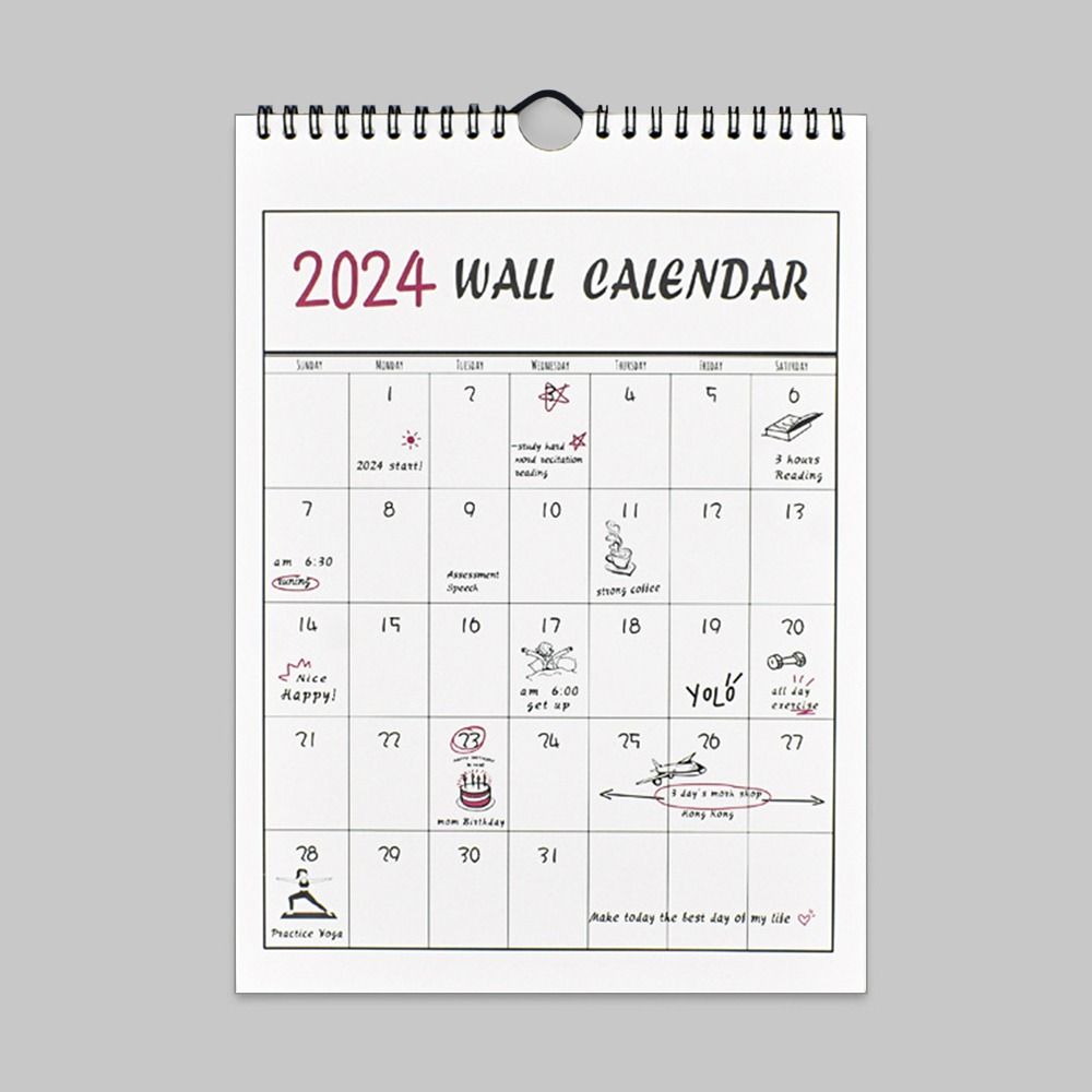 Годовой Ежедневный График 2024 Планировщик Расписание Полезный Органайзер Агенда Дом Офис