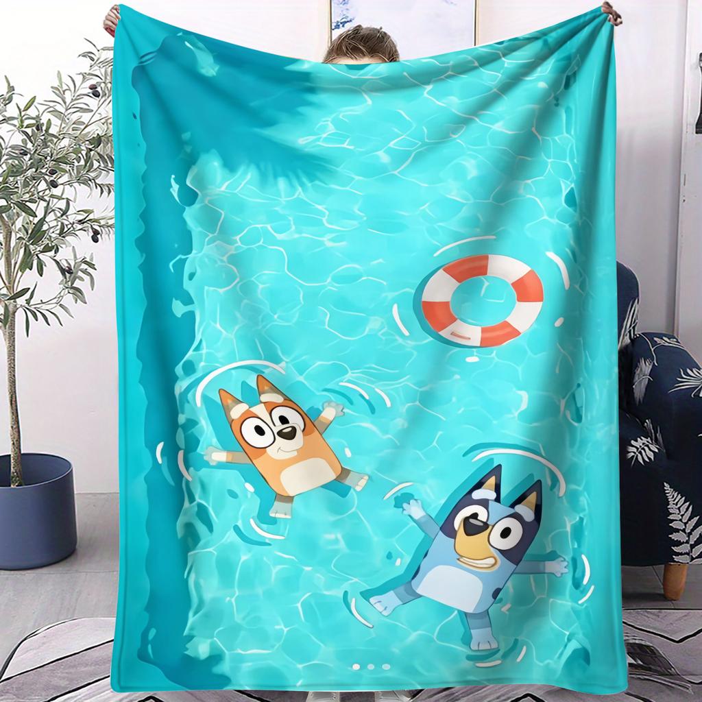 Classic BBlueys Cartoon Dog Blanket Soft Warm Blanket For Office Leisure Camp Travel Multifunctional Universal Blanket Fan Gift