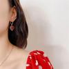 Fashion Red Retro Love Dangle Earrings for Women Wedding Party Classic Jewelry Geometry Earrings