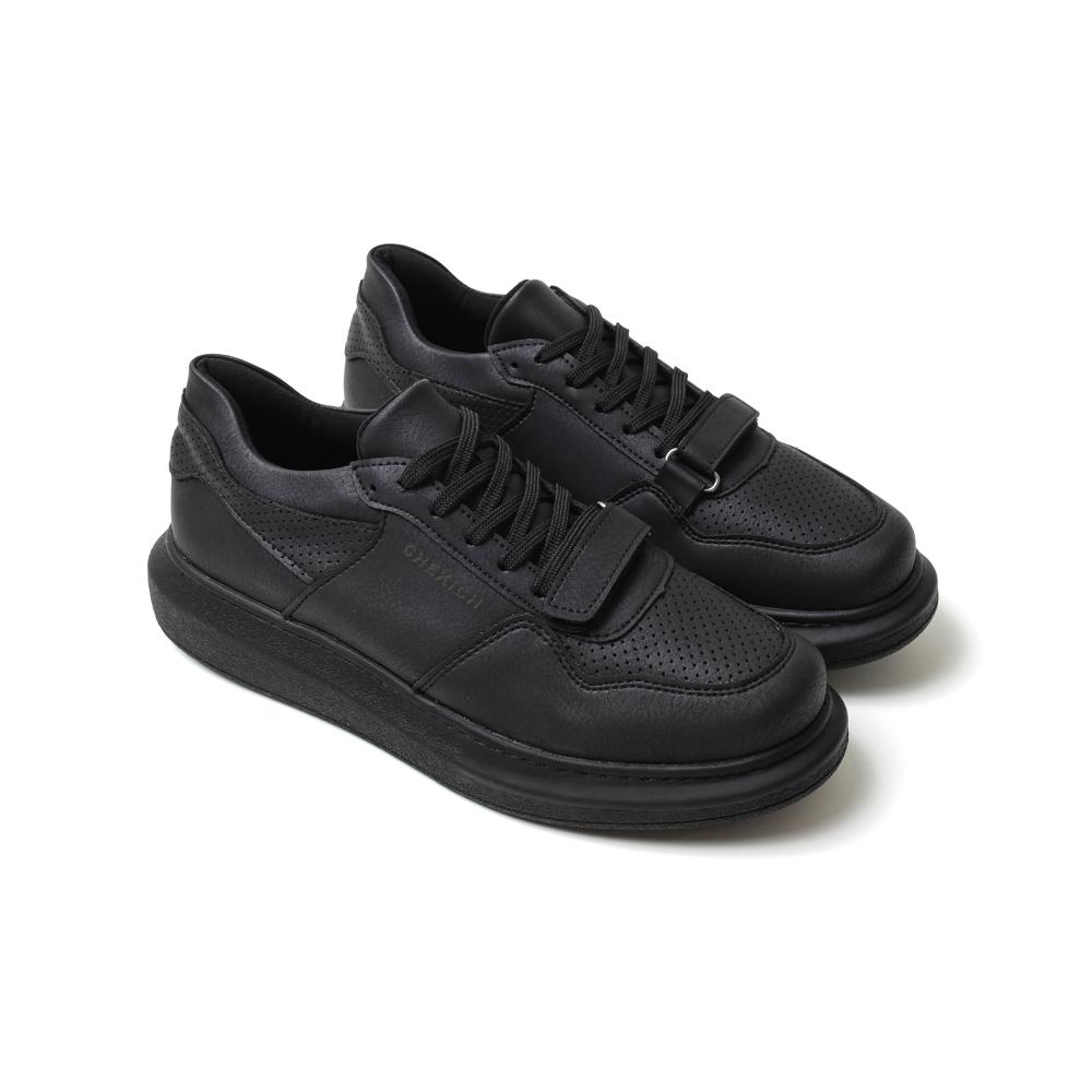 Chekich Мужская обувь Кеды черного цвета на шнуровке из искусственной кожи 2023 Летние и осенние сезоны Вулканизированные костюмы на липучке Однотонная высокая подошва CH073