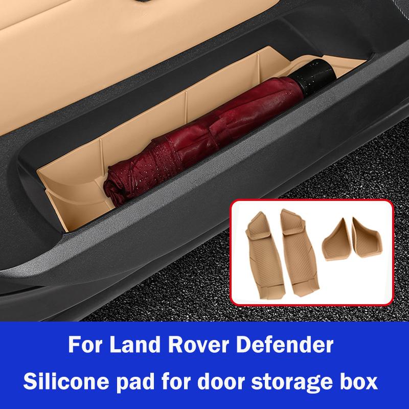 BCE1 For Land Rover 2020-2025 Defender 130/110/90 Door Storage Box Silicone Mat Interior Decoration Accessories