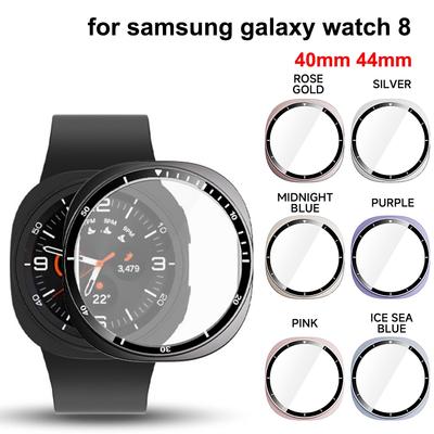 Закаленное стекло+ чехол из ПК для Samsung Galaxy Watch 8 44мм Полностью закрывающий защитный бампер для Galaxy Watch 8 40мм Аксессуары