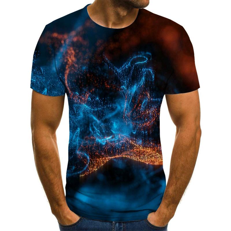 Summer Men's Vest Funny 3D Tops Breathable Fashion Short-Sleeved New O-Neck Shirts Top