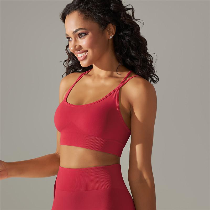 Auroth Stretch Yoga Bra Women Seamless Sports Bra Gym Fitness Vest Push Up Running Underwear Top