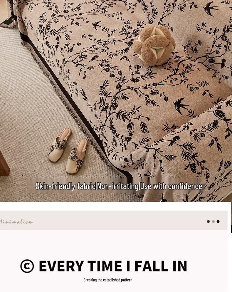 Французский Ретро Чехол на диван из шенилла - Универсальная защита от царапин кошек для четырех сезонов