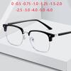 0 -0.5 -0.75 До -6.0 Полуободковые Квадратные Очки для Близорукости для Женщин с Защитой от Синего Света Рецептурные Очки для Близорукости
