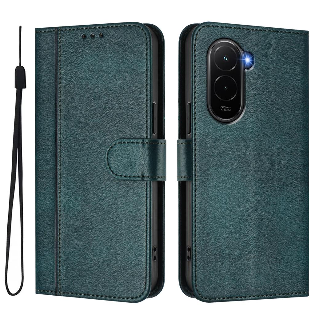 For Xiaomi Poco M7 Plus 5G/M7 4G (169mm) Cases Wallet Stand Retro Texture Leather Phone Cover with Lanyard