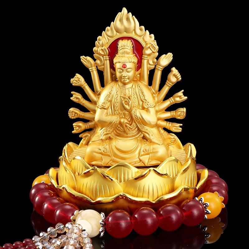 Украшение для автомобиля в виде парфюма из сплава «Лотос Гуаньинь» — аксессуар для интерьера в виде тысячи рук Гуаньинь